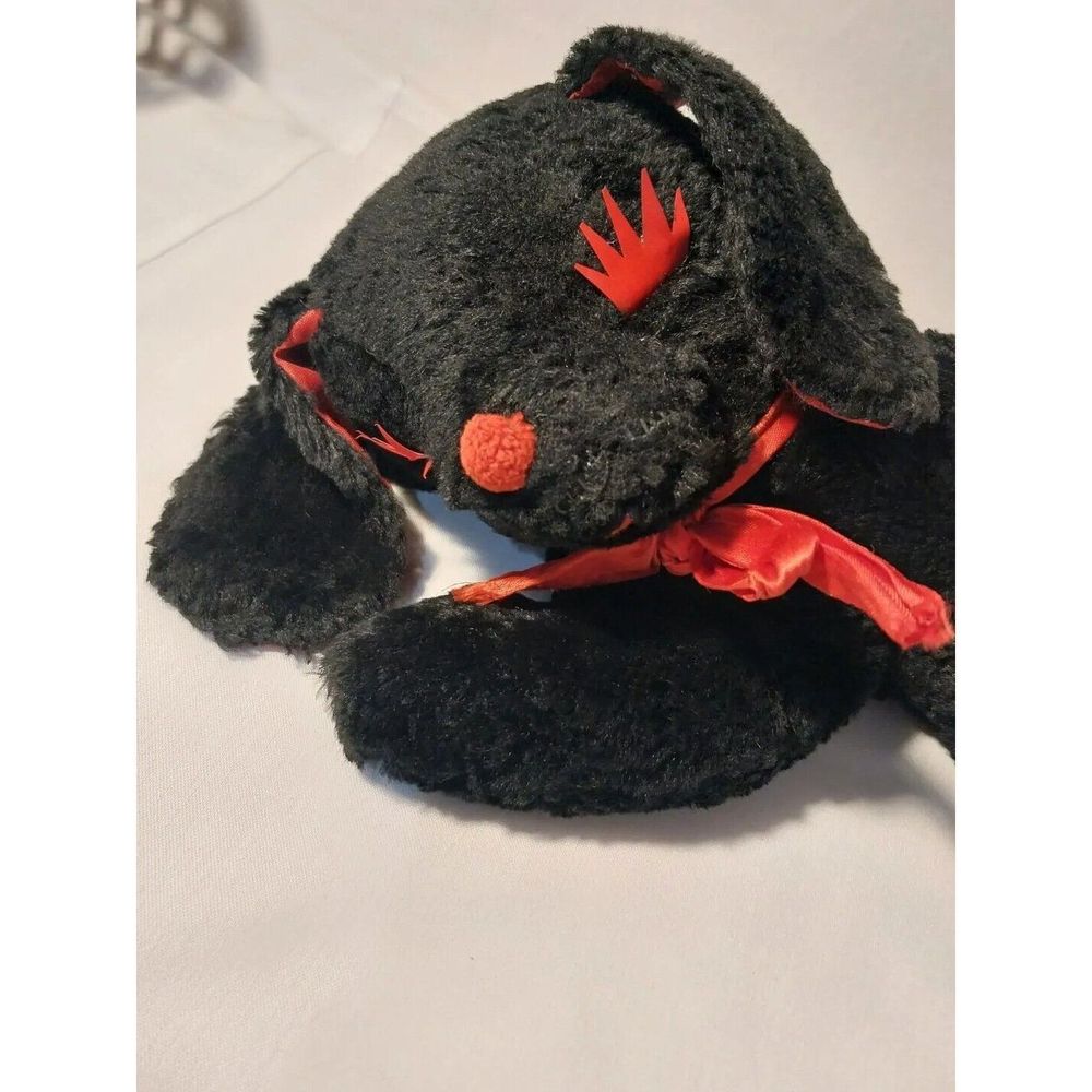Vintage Black Red Dog Slumber Pup Plush Stuffed Animal Toy Gund MFG. J.Swedlin